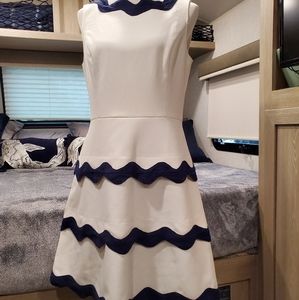Sail to Sable Sleeveless White & Blue Dress